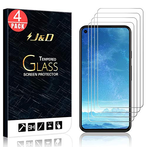 J D Compatible for Google Pixel 5 Glass Screen Protector 4-Pack Not Full Coverage Tempered Glass HD Clear Ballistic Glass Screen Protector for Pixel 5 Glass Film Not for Google Pixel 4a 5G