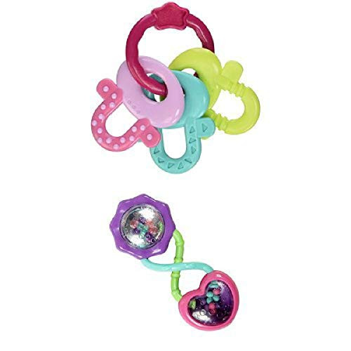 Bright Starts License to Drool Teether Pretty in Pink   Bright Starts Rattle and Shake Barbell Rattle Pretty in Pink
