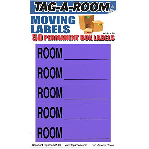 Tag-A-Room Color Coded Moving Box Labels (Room Blank Purple)