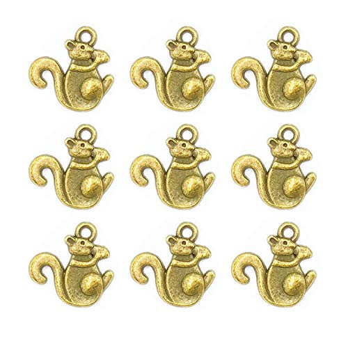 100pcs Antique Bronze Plated Squirrel Animal Charms Pendants for DIY Bracelets Necklace Jewelry Findings Making AccessariesZ04