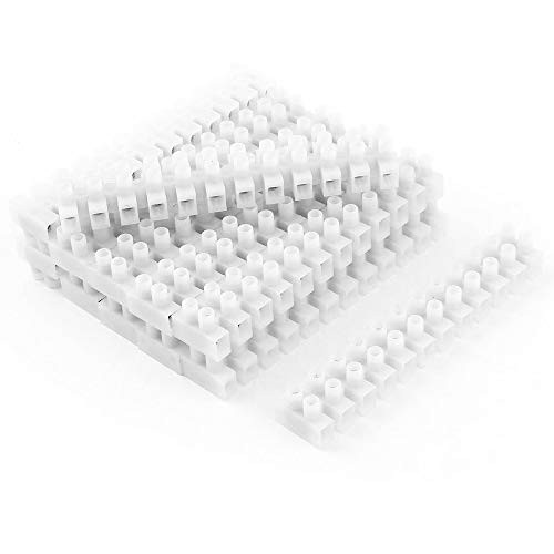 Double Row Terminal Barrier Block YILEGOU 10Pcs Terminal Strip Screw 12P for Electrical DIY and Small Home Projects White