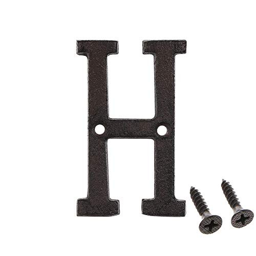 Iron House Numbers and Letters 3 inch Address Numbers Vintage Cast Iron Home Address Number Solid Metal Gate Number Matching Screws Included H