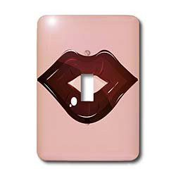 3dRose lsp_101682_1 One Set Of Cute Deep Pink Shiny Lips Single Toggle Switch Multicolor