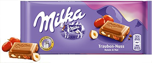 Milka Raisin Nut Chocolate Bar Candy Original German Chocolate 100g3_52oz Milka Raisin Nut Chocolate Bar Candy Original German Chocolate 100g3_52oz