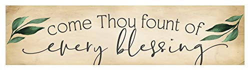 P_ Graham Dunn Come Thou Fount Vintage Praise 6 x 1_5 Pine Wood Mini Tabletop Sign Plaque