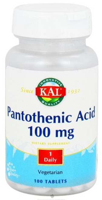 Kal 100 Mg Pantothenic Acid Tablets 100 Count