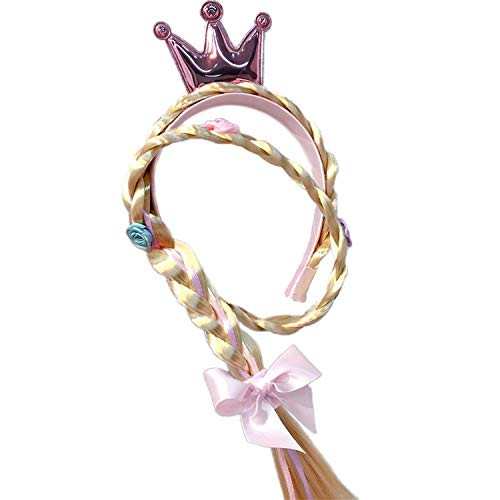 Rapunzel Braid Headband Dress up Accessories Blonde Cosplay Braided Wigs for Girls Costume with Crown LD046 Rapunzel Braid Headband Dress up Accessories Blonde Cosplay Braided Wigs for Girls Costume with Crown LD046