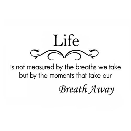 Life is Not Measure by The Breaths We Take But by The Moments That Take Our Breath Away Wall Decal Removable Wall Sticker for Home Decor Life is Not Measure by The Breaths We Take But by The Moments That Take Our Breath Away Wall Decal Removable Wall Sticker for Home Decor