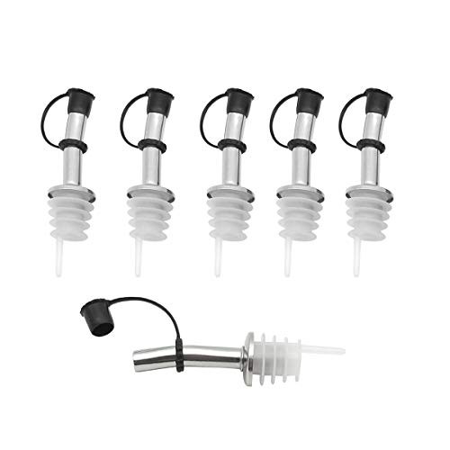 Liquor Pourers Bottle Pourers Wine Aerator Pourer Oil Pour Spout with Cap 6 PCS