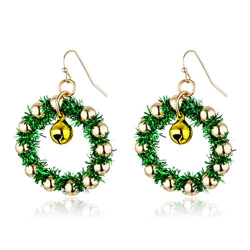 Christmas Earrings for Women Handmade Piercing Dangle Earrings Christmas Jewelry Gifts Gold Beaded Jingle Bell Earrings Christmas Earrings for Women Handmade Piercing Dangle Earrings Christmas Jewelry Gifts Gold Beaded Jingle Bell Earrings