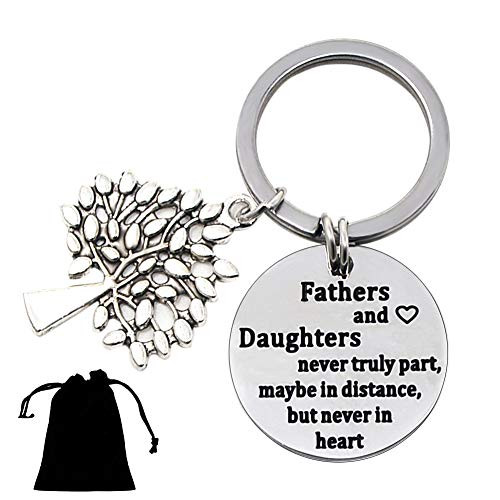 Fathers Day Gift Birthday Gifts Keychain for Dad Papa Daddy Christmas Gift From Daughter-Fathers and Daughters Never Truly PartMaybe in Distance But Never in Heart Fathers Day Gift Birthday Gifts Keychain for Dad Papa Daddy Christmas Gift From Daughter-Fathers and Daughters Never Truly PartMaybe in Distance But Never in Heart