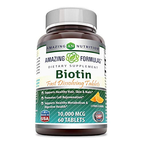 Amazing Formulas Biotin Fast Dissolving Tablets - 10000 MCG Tablets Non-GMOGluten Free-Supports Healthy Hair Skin Nails - Promotes Cell Rejuvenation - Supports Healthy 60 Count Citrus Flavor Amazing Formulas Biotin Fast Dissolving Tablets - 10000 MCG Tablets Non-GMOGluten Free-Supports Healthy Hair Skin Nails - Promotes Cell Rejuvenation - Supports Healthy 60 Count Citrus Flavor