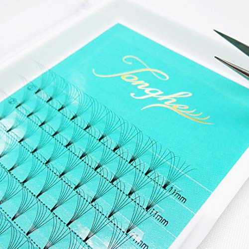 Tonghe Russian Volume Eyelash Extensions Premade 6D Fans LashThicknessDiameter 0_07 D Curl Volume Eyelashes6D 11mm D Curl Volume Eyelash Extension Short StemBase Fans Lash