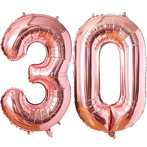 40 Inch Foil Number 30 Balloon Jumbo Number Balloon for 30th Birthday Anniversary Party Decorations Rose Gold 40 Inch Foil Number 30 Balloon Jumbo Number Balloon for 30th Birthday Anniversary Party Decorations Rose Gold