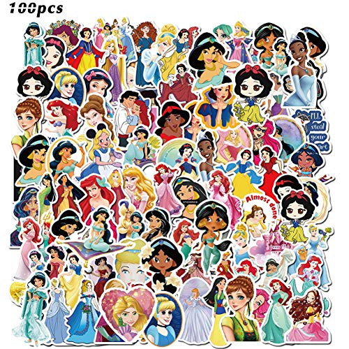 Konan 100PCS Disne-y Princess Stickers Cartoon Stickers Waterproof Vinyl Stickers for Toddlers Kids Teens Adults Water Bottle Skateboard Konan 100PCS Disne-y Princess Stickers Cartoon Stickers Waterproof Vinyl Stickers for Toddlers Kids Teens Adults Water Bottle Skateboard