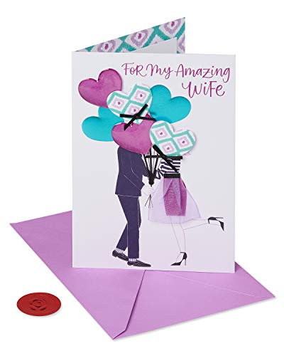 American Greetings Premier Hearts Birthday Greeting Card for Wife with Foil