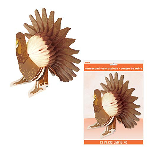 Unique 13 Turkey Honeycomb Centerpiece  Party Decor  Autumn Fall Thanksgiving Table Decoration