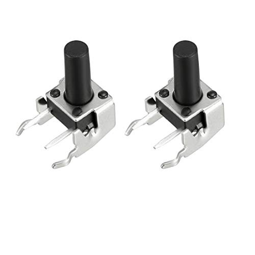 uxcell 20Pcs Momentary PCB Side Mounting Fixed Bracket Pushbutton Push Button Tact Tactile Switch DIP 2 Terminals 6mmx6mmx12mm