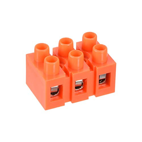uxcell Terminal Block 600V 36A Dual Row 3 Positions Screw Terminal Electric Barrier Strip Block 5 Pcs