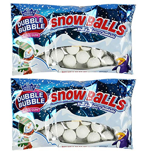 Set of 2 Candy Dubble Bubble Snowballs Gum 2 Bags