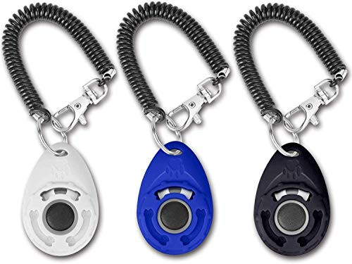 YiCutte 3PCS Training Clicker for Dogs with Wrist Strap Pet Training Clicker for Cats Puppy Birds Horses Perfect for Behavioral Training