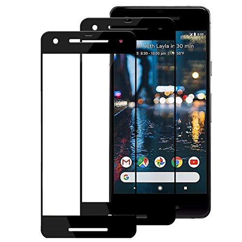 2 - Pack Google Pixel 2 Screen Protector Luminira HD Clear 3D Full Coverage 9H Hardness Anti - Scratch Tempered Glass Screen Protector Compatible Google Pixel 2 Black