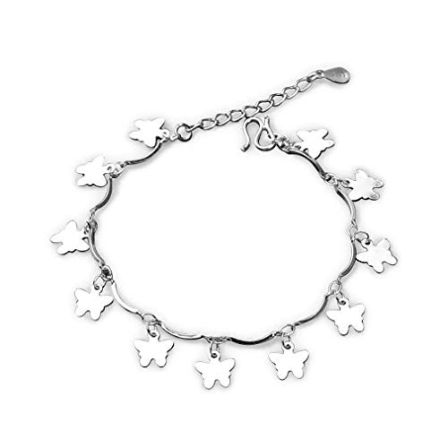 SHANZEH Butterfly Anklet Dainty Foot Chain Fashion Beach Ankle Bracelet Jewelry SILVER Adjustable Anklets for Women Girls Hebe 11 SHANZEH Butterfly Anklet Dainty Foot Chain Fashion Beach Ankle Bracelet Jewelry SILVER Adjustable Anklets for Women Girls Hebe 11