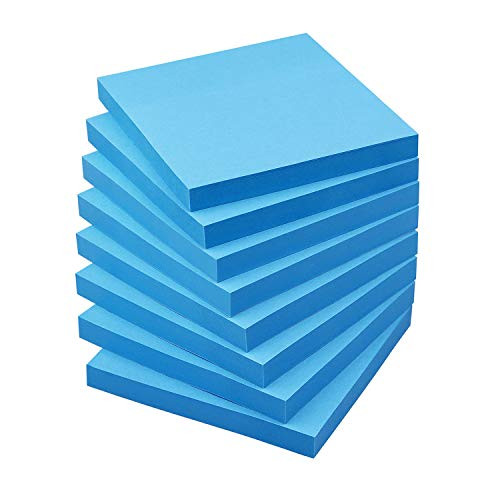 Sticky Notes 3x3 Self-Stick Notes Bright Colors Sticky Notes 8 Pads 80 SheetPad Blue