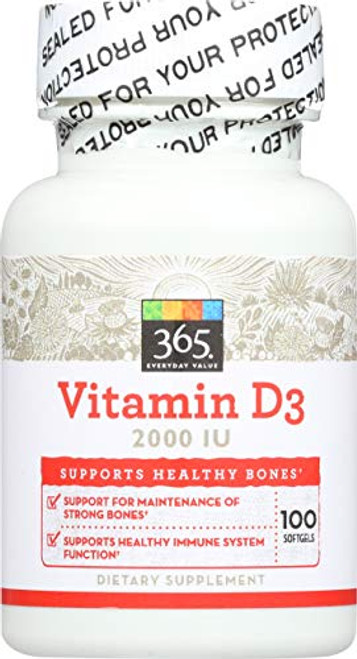 365 Everyday Value Vitamin D3 2000 IU 100 ct