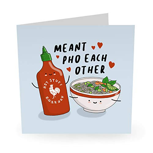 Central 23 - Cute Anniversary Love Card - Meant Pho Each Other - Fun Valentines Card - Boyfriend Girlfriend Wife Husband Fiance Relationship - Comes with Fun Stickers