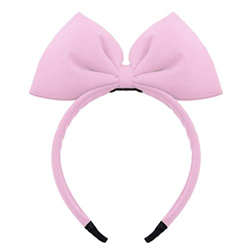 Christmas Bow Headband Bowknot Hair Bands Big Bow Halloween Hair Hoop Women Bow Hairband Party Decoration Headdress Cosplay Costume Handmade Headpiece Makeup Elastic Hair Accessories Pink 1 Pack