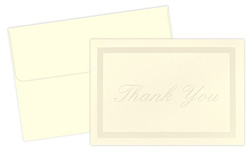 Great Papers! Pearl Border Ivory Thank You Note Cards with Envelopes, 4.875"x3.375", 50 Count (1470659)