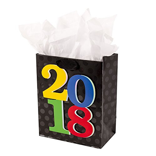 Hallmark Medium Graduation Gift Bag With Tissue Paper (Bold and Bright Class of 2018) Hallmark Medium Graduation Gift Bag With Tissue Paper (Bold and Bright Class of 2018)