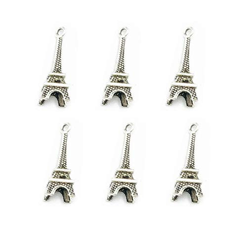 100pcs Antique Silver Plated Tower Charms Pendants for DIY Bracelets Necklace Jewelry Findings Making AccessariesZ28