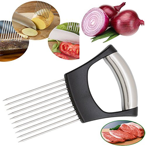 Hulless Stainless steel Onion Holder for Slicing, Vegetable Potato Cutter Slicer, Onion cutting tool, Stainless steel Cutting Kitchen gadgets. Hulless Stainless steel Onion Holder for Slicing, Vegetable Potato Cutter Slicer, Onion cutting tool, Stainless steel Cutting Kitchen gadgets.