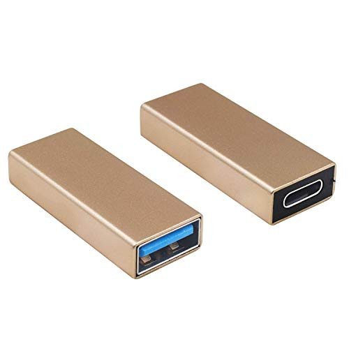 Duttek USB C to USB 3_0 Adapter USB to USB C Adapter USB 3_1 USB 3_0 Female to USB C Female Adapter Connector Compatible with iPhone 11Google Pixel Huawei etc 2 Pack Champagne