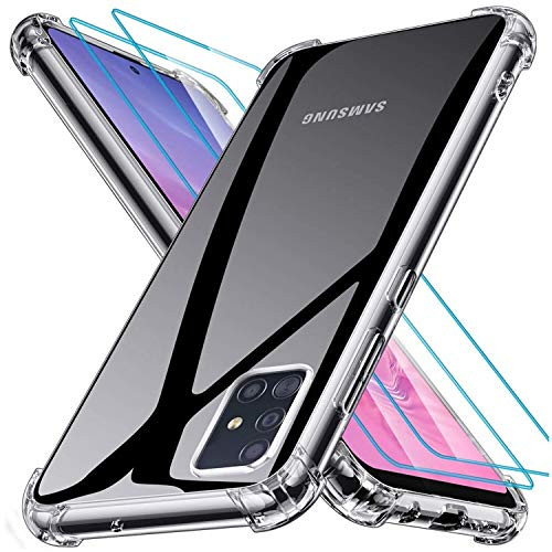 Case for Samsung Galaxy A71 Soft Flexible TPU Shock Absorption Technology Bumper Shockproof Cover with 2 Pack Tempered Glass Screen Protector for Samsung Galaxy A71 6_7 inch Case Clear Case for Samsung Galaxy A71 Soft Flexible TPU Shock Absorption Technology Bumper Shockproof Cover with 2 Pack Tempered Glass Screen Protector for Samsung Galaxy A71 6_7 inch Case Clear
