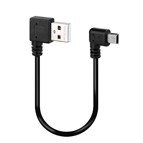 Mini USB Cable - A to Right Angle Mini B - 10inch