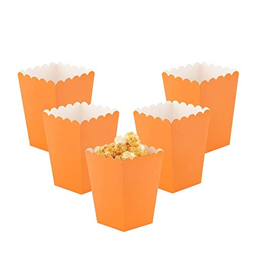 YESON Orange Popcorn Boxes Mini Paper Popcorn Box for PartyPack of 12