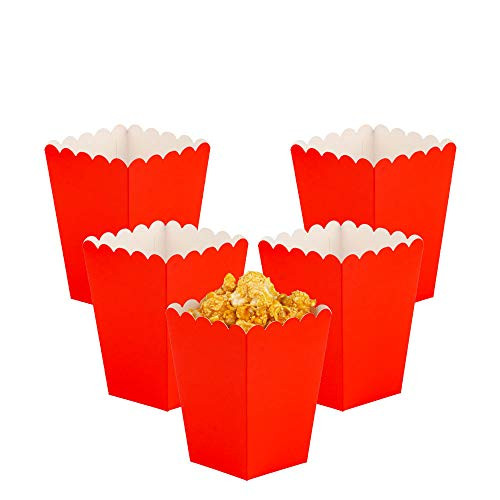 YESON Red Popcorn Boxes Mini Paper Popcorn Box for PartyPack of 12