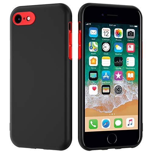 iPhone SE 2020 Case iPhone 8 Case iPhone 7 Case Soft TPUPC Thin Cover Shock-Absorption Anti Fingerprint Protective Case for iPhone SE 202087 4_7 inchBlack