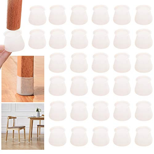 Chair Leg Caps32 Pcs Silicone Chair Leg Floor Protectors Anti-Slip Furniture Silicon Protection Cover for Chair Legs Protect Furniture   Floors from Scratches and Noise Without Leaving Traces