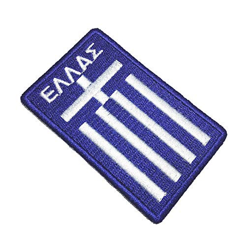Greece Shield Football Soccer Futbol Embroidered Patch Emblem Tag Iron or Sew Size 1_96 x 3_15 in_