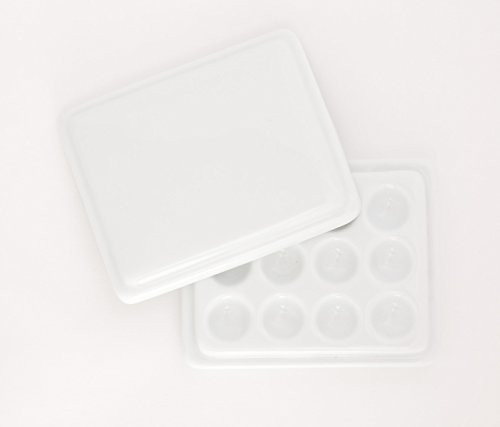 Jack Richeson 420716 12-Well Porcelain Mini Mixing Tray Palette with Cover
