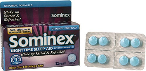 Sominex Nighttime Sleep-Aid with Diphenhydramine HCl 25 mg  Original Formula  32 Tablets