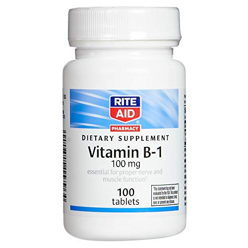 Rite Aid Vitamin B1 Thiamine 100 mg - 100 Tablets  B1 Vitamin  Metabolism Support