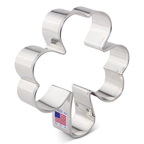 St. Patrick's Day Irish Shamrock Cookie Cutter - Ann Clark - 4 Inch - US Tin Plated Steel St. Patrick's Day Irish Shamrock Cookie Cutter - Ann Clark - 4 Inch - US Tin Plated Steel