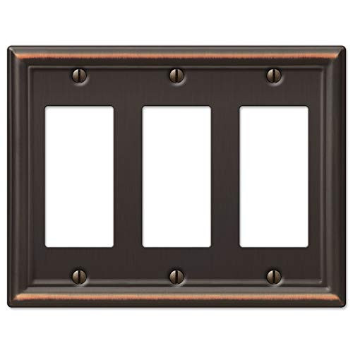 AmerTac 149RRRDB Chelsea Steel Triple Rocker-GFCI Wallplate Aged Bronze