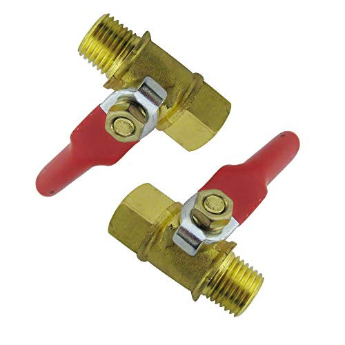 Metalwork Forged Brass Ball Valve 14 NPT Male x 14 NPT Female 2pcs