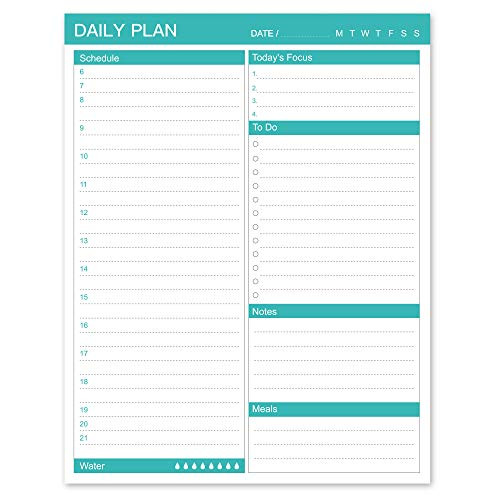 Daily Planner and to Do List Magnetic Notepads?- Magnetic Undated Daily Planner Pad Hourly Planner Schedule Planner Pad Meal Prep 53 Tear-Off Sheets Perfect Daily Planner for Home Office 7x9